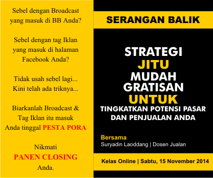 Kelas Online : Menangkis Serangan Broadcast BBM dan Tag Iklan Facebook