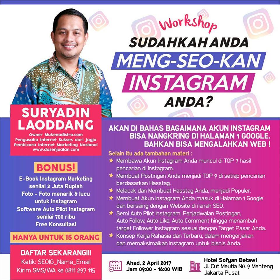 Kelas SEO Instagram di Jakarta dan Sekitarnya 2 Kelas SEO Instagram di Jakarta dan Sekitarnya